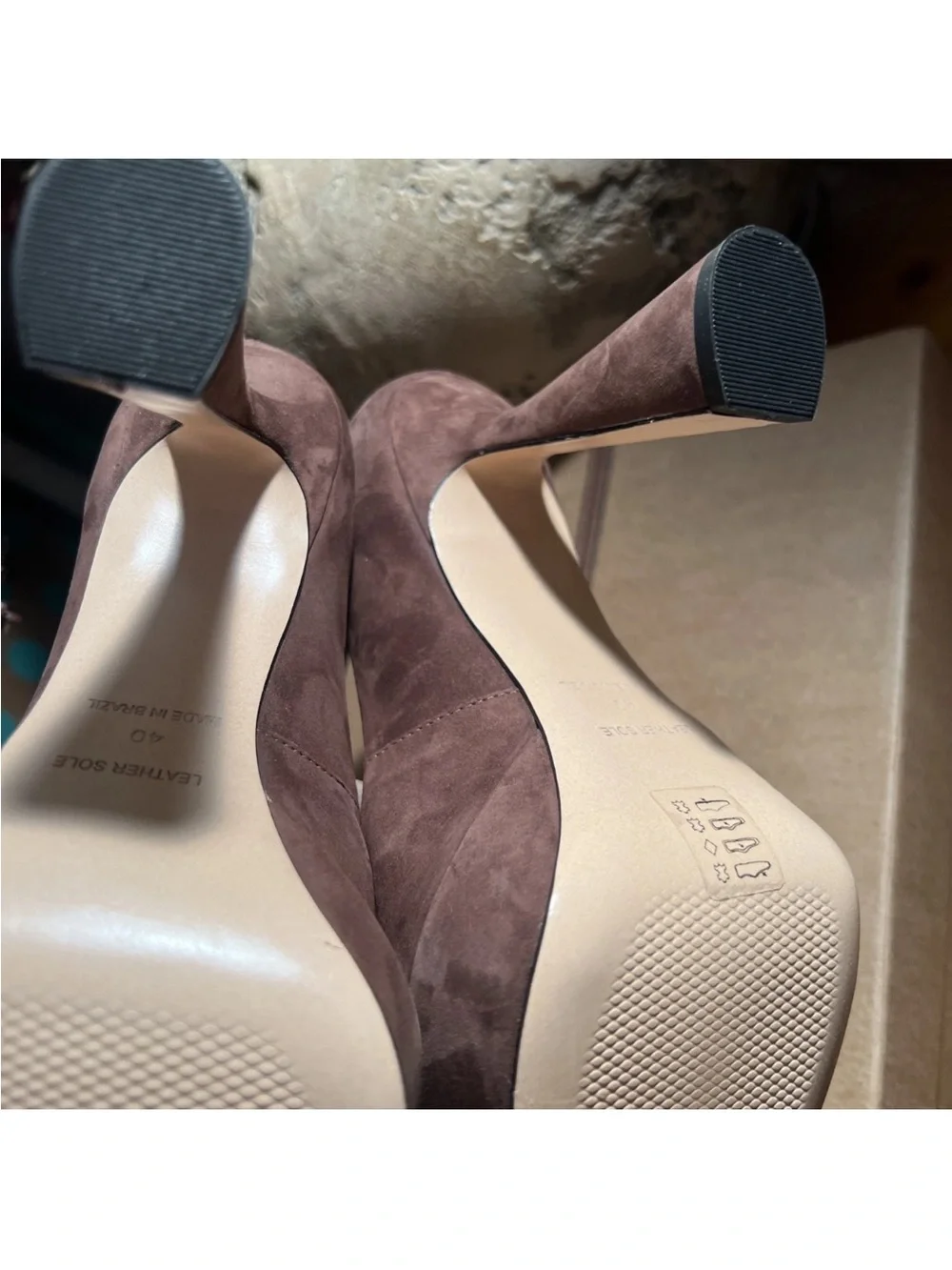 ANTHROPOLOGIE MAEVE Womens Pumps Brown  Platform Chunky Flare Heels Size 9.5 40